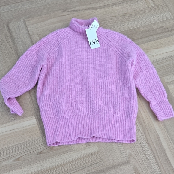 Zara Sweaters - Zara Soft Pink Turtleneck Sweater Small